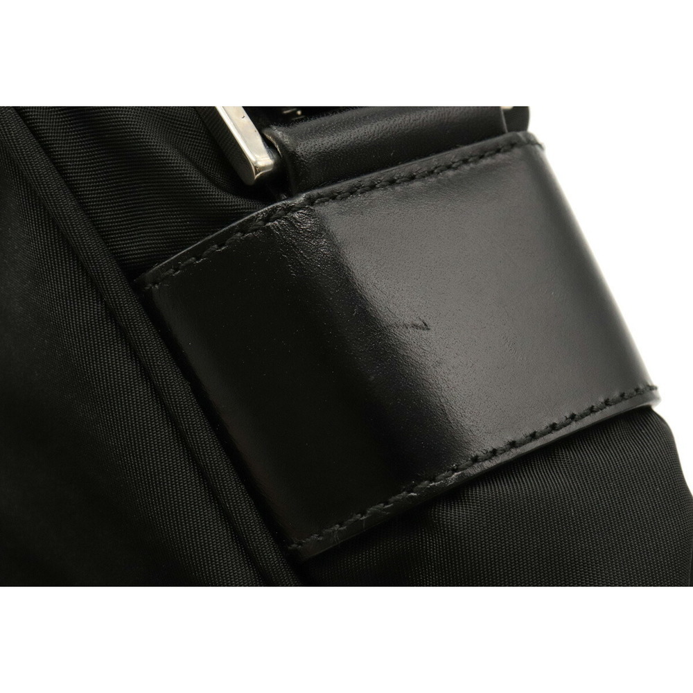 Prada Shoulder Bag Diagonal Nylon Leather Black Hardware - Picture 9 of 9
